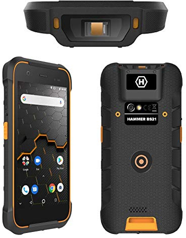 Barcode Scanner Terminal Smartphone Android 8.1 Hammer BS21 Wasserdicht, Staubdicht, IP68, 4G LTE, WLAN, NFC, Bluetooth, GPS, Industrielle Mobile Stoßfest, Touchscreen, Mega Akku 5000 mAh