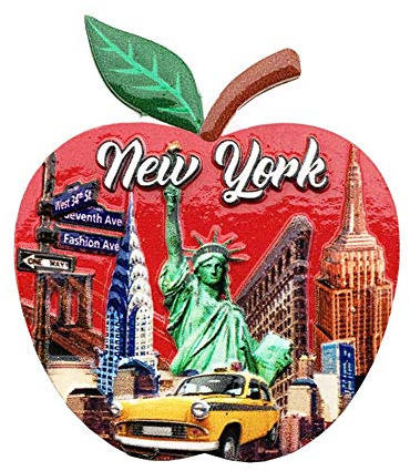 Kühlschrankmagnet in Apfelform, New York, USA, Souvenir, Geschenk, Heim, Küche, Dekoration, Kühlschrank-Magnetaufkleber