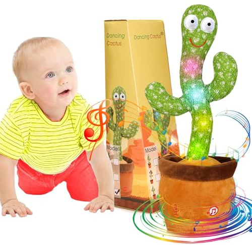 Emoin Talking Cactus Toy, Interactive Toys Dancing Cactus Toy Mimicking Repeating What You Say, Toddler Infant Baby Toys Gifts for 6 7 8 9 10 Month Old Baby Toys for 1 2 3 Year Old Boy Girl