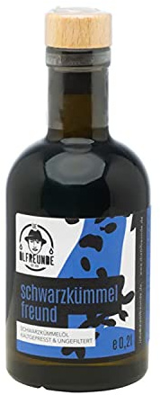 DIE ÖLFREUNDE Schwarzkümmelfreund | kaltgepresstes Schwarzkümmelöl 0,2l | hochwertig kaltgepresstes Öl | reines Schwarzkümmelöl | nachhaltiges Speiseöl mit Omega 3 und Omega 6 Fettsäuren