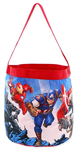 Marvel Avengers Collapsible Nylon Gift Basket Bucket Tote Bag (One Size, Blue)