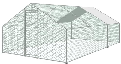 KCT 6x3m Walk In Chicken Run Large Metal Coop Outdoor Enclosure Pen for Poultry Duck Rabbit Pet Dog Cat
