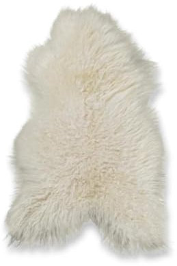 Alfombra de piel de oveja islandesa blanca rizada