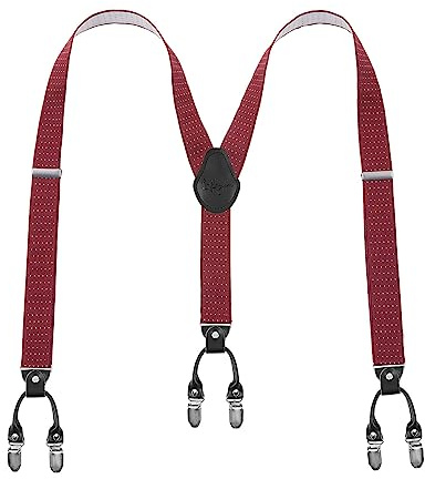 Lafayon Hosenträger Herren mit 6 Clips, Y-Back 3,5 cm Breit Hosenträger Heavy Duty Verstellbar und Elastisch mit Starken Metallklammern und Geschenkverpackung