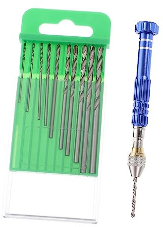 Alipis 2juegos Taladro Manual De Aleación De Zinc Brocas Taladro Para Metales Suaves Herramienta De Reparación De Joyas y Incluye