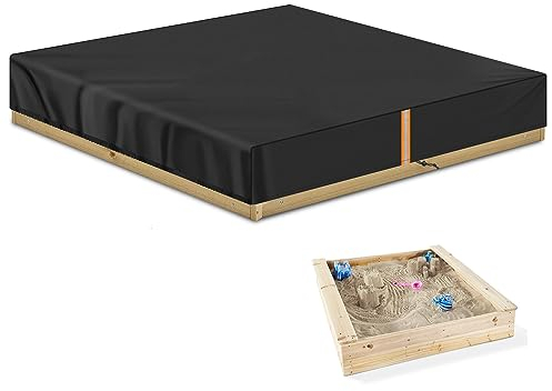 VANSHEIM Abdeckung Sandkasten 200x200x20cm Wetterfeste Sandkastenabdeckung Plane Schutzhülle für Sandkasten Sankastenabdeckung Sandkiste Abdeckungen Gartenpoolabdeckung UV Beständig 420D Oxford Gewebe