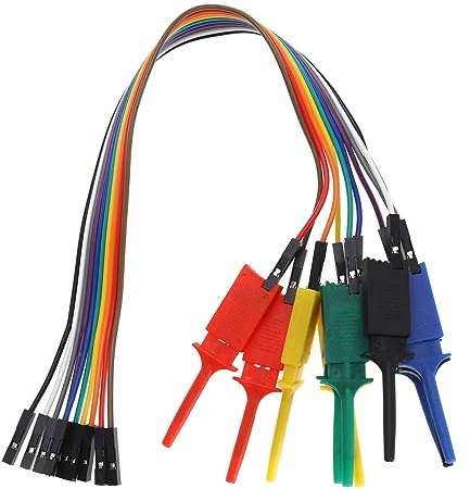 Create idea 10PCS Analizzatore Logico Test Gancio Clip Grabber Ponticelli Cavi E Pin Di Interfaccia SOIC IC Test Gancio Clip Ponticello Per Test Di Precisione Di Circuiti/Test Di Alimentazione