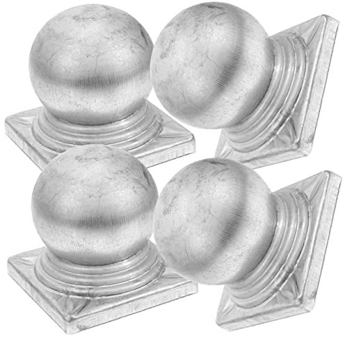 DOITOOL 4pièces Chapeau De Poteau De Clôture Couvercles Décoratifs Fer Pour Poteaux Ronds Accessoires De Protection Pour Barrière Et Garde-corps