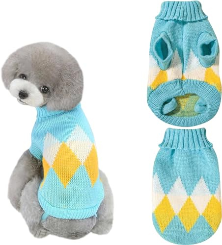 Hundepullover für den Winter, Strickpullover, Hundepullover für große Hunde, ideal für Hundebademantel, Blau, Größe XL