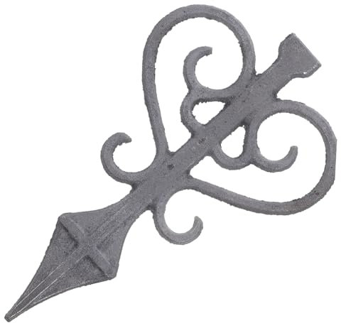 ORFOFE Cast Iron Fence Finials 7 Inch Weldable European Style Pointed Top Fence Post Caps for Garden Yard Decoration and DIY Installation