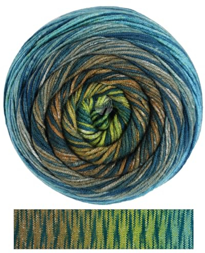 LANA GROSSA Gomitolo Baleno | Feines Beumwollmischgarn mit interessanten Druckeffekt | Handstrickgarn aus 80% Baumwolle & 20% Polyamid | 100g Wolle zum Stricken & Häkeln | 370m Garn