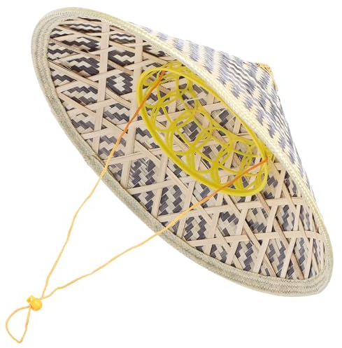 SAKURRDD Sombrero de bambú chino, sombrero samurái, sombrero ninja tejido, espadachín japonés, cosplay, sombrero de caballero, sombrero asiático, gorras de paja orientales for fiesta de cosplay/1433