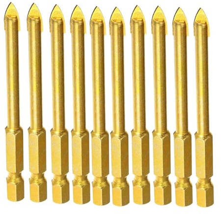 MACHSWON 10Pcs 3mm Tungsten Carbide Tile Drill Bit Set Glass Ceramic Flat Spear Head Drill Bit