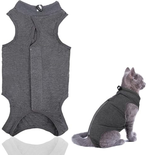 Katzenbody nach OP Erholungsanzug Kleidung, Professioneller Genesungsanzug für Katzen bei Bauchwunden oder Hautkrankheiten, Recovery Kastration Spay Entwöhnung Leckschutz Suit für Katze