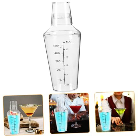 PAMINGONO Shaker Trasparente Per Cocktail Bottiglia Per Bevande Contenitore Per Mescolare Bevande Scala Graduata Facile Da Usare Riutilizzabile e Portatile