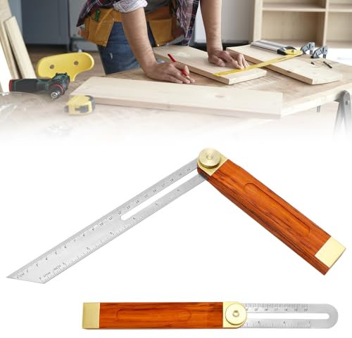 QWORK® Multi Winkelschmiege, T-Schmiege aus Edelstahl, Schmiege Winkelmesser, Winkelschmiege mit Feststellfunktion