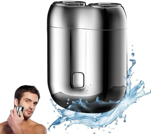 Mini Rasoir Electriques Hommes, 2025 Nouveau IPX7 Résistant à l'eau Multifonctionnel Rasoir Barbe Homme, Portable Tondeuse a Barbe, Rasoir Intime Homme (silbrig)