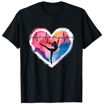 Turnerin Herz Akrobatik Gymnastik Herzschlag Turnen T-Shirt
