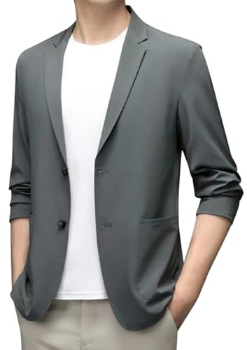 Blazer Uomo Estivo Regular Fit Elegante, Giacca da Abito Slim Fit Vintage Plaid Formale da Lavoro, Business Leggero Chic