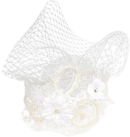 VALICLUD Braut Fascinator Mit Schleier Und Spitze Stirnband Für Hochzeiten Teepartys Und Veranstaltungen Für Und Brautjungfern