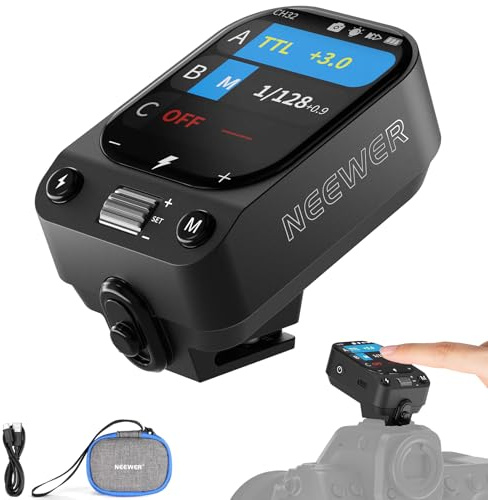NEEWER QZ-N TTL Funk Blitzauslöser, kompatibel mit Nikon Z9 Z8 Z6II Z7II Z5 Z50 D850 D3500 und D7500 Kameras, 1/8000s HSS TCM Schalter, 1000mAh Akku, OLED Touchscreen für 2,4GHz Q System