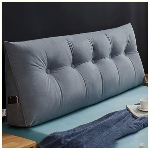 UICMNSI Cómodo cojín en Forma de cuña para Cama y sofá. Cojínes de Lectura Triangular con Funda extraíble Lavable y práctico Compartimento Lateral. Reposacabezas y Respaldo en tamaños(@11,150cm/59in)