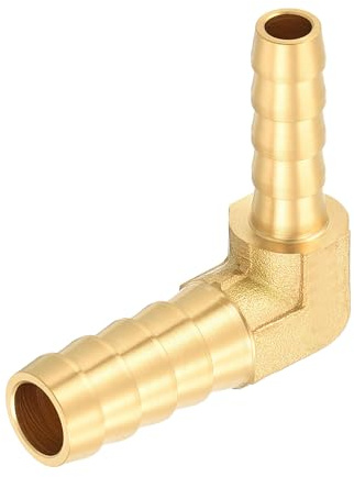 sourcing map 90° Elbow 1/2(15mm) x 3/8(10mm) Brass Hose Barb Fitting | Metal Splicer Mender for 3D Printing, Air Compressor, CNC Machine, Dies
