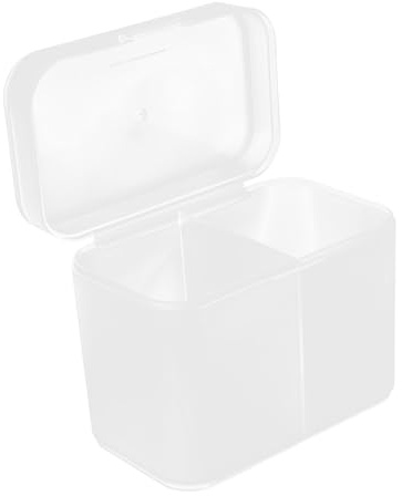 Amosfun Dispensador de Algodón y Bastoncillos de Plástico Diseño Elegante y Forma Cúbica para Organizar Maquillaje y Artículos de Baño