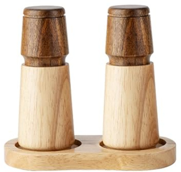 KieTeiiK Ensemble De Moulin À Sel Et Épices en Bois Élégant Moulin Bois Pratique avec Céramique Réglable pour Les Amateurs De Cuisine Ceramic Spices Mill