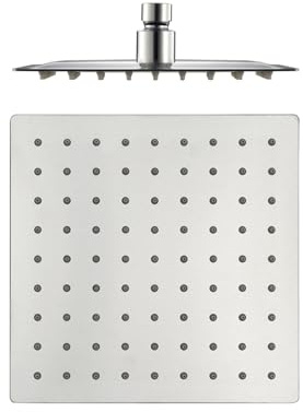 Duschkopf Regendusche 16 Zoll, Regenduschkopf 40x40 cm Eckig aus Edelstahl, Regendusche Duschkopf mit Anti-Kalk-Düsen, Selbstreinigende Regendusche Brausekopf Quadratisch, Chrom