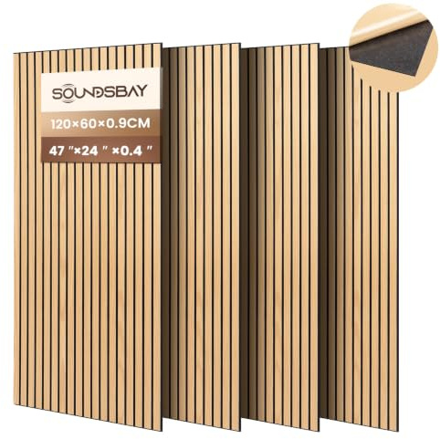Soundsbay Akustiska paneler självhäftande 2,88 m²–4 stycken 120 × 60 × 0,9