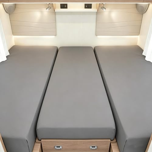 Eysbiy Spannbettlaken 3-Teiliges Set für Wohnmobil/Wohnwagen Heckbett | 70x190-85x210 cm & 35x130-50x145 cm | Spannbettlaken Ersatz Bettlaken für Camper, Van | Atmungsaktiv, Rundum-Gummizug