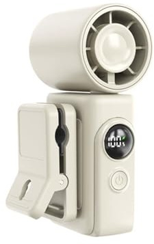 Portable Clip-on Fan, Rechargeable Mini Handheld Fan,4 Speeds180° Rotatable Personal Cooling Fan with 360° Rotatable Detachable Clip,Summer Cooling Essentials for Travel, Camping,Office (White)