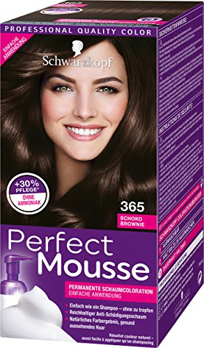 Schwarzkopf Perfect Mousse Permanente Schaumcoloration, 365 Schoko Brownie Stufe 3, 3er Pack (3 x 93 ml)