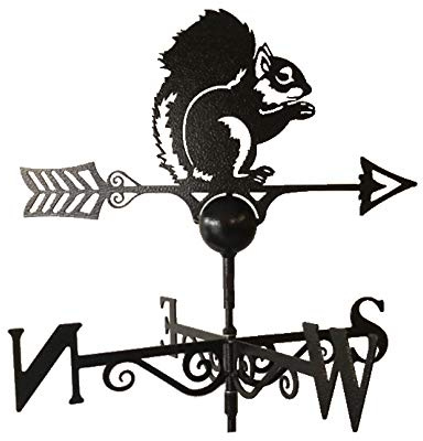GAP GARDEN PRODUCTS - Garden Squirrel Design Weathervane. Solid Metal Construction and Coated in a Durable Black Finish