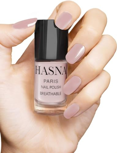 HASNA PARIS - Nagellack Halal - Éco-Responsable - Glanz und langanhaltend - einfach eine Applikation - 6ml (PASTELLROSA)