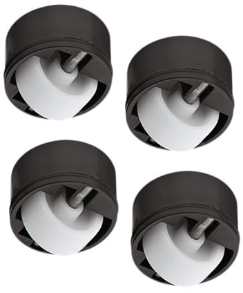 Gedotec Möbelrolle zum Einbohren Transportrollen ohne Bremse | Gesamt-Ø 36 mm | Transportrolle Kunststoff | Stollenrolle mit 50 kg Tragkraft | Lauffläche hart | 4 Stück - Möbel-Gleitrolle versenkt