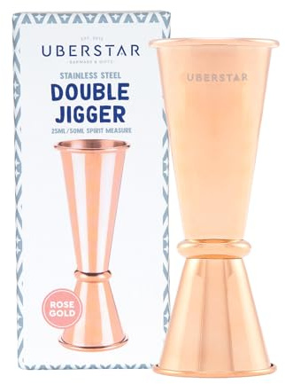 Double Jigger Spirit Measure Rose Gold / 25ml/50ml / Measuring Cup for Single and Double Spirits/Stainless Steel/Cocktail Alcohol Shot
