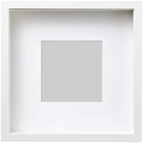 Sannahed IKEA Bilderrahmen - Innenmaß 25x25x4cm - Außenmaß 27x27cm - Objektrahmen inkl. Passepartout - weiß