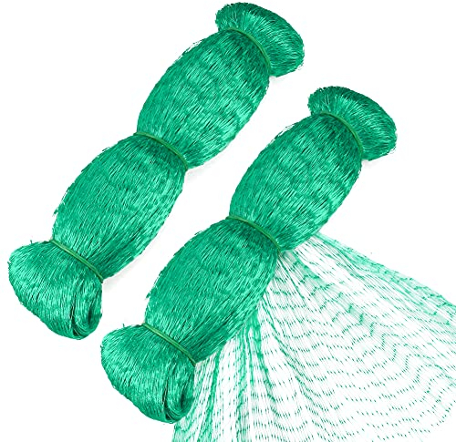KINGLAKE 2Pcs 4x10m Green Garden Netting Green, Bird Netting Pond Plant Netting for Protecting Fruit Tree Vegetable Flowers Crops Strawberry Pea and Bean, 15x15mm Holes