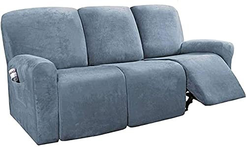 RTSFKFS Stretch Samt Ruhesessel Sofa Bezüge 1 2 3 sitzer，Sesselschoner für Relaxsessel Komplett Sofaüberwurf Fernsehsessel Schutzbezug Stretchhusse für Relaxsessel Sessel-Überwürfe