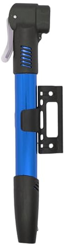 Mini Fahrradpumpe Mini-Luftpumpe Fahrrad-Pumpe klein mit Schnellverschluss und T-Griff/Klappgriff, für alle Ventile, inkl. Rahmenhalter, 11 bar/160 psi