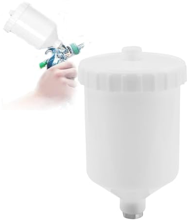 Tiamu Pistola a Spruzzo Tazza di Plastica 600ml, Vaso di ricambio in plastica da 600ml con Filettatura in Acciaio Inossidabile, per Spruzzatore SP22142002