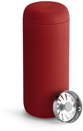 Fellow Carter Move Thermobecher Kaffeebecher to Go, Keramik-Innenseite | Edelstahl, vakuumisoliert, 12h heiß 24h kalt, auslaufsicher, spülmaschinengeeignet, 473 ml, Spritzschutz, Rot