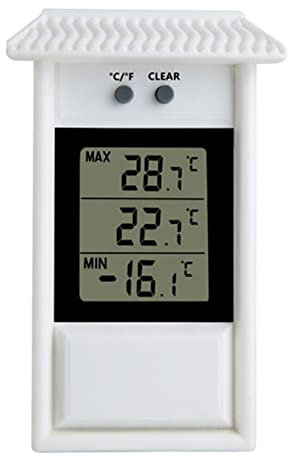 HpLive Thermomètre numérique Max Min pour serre, jardin, intérieur et extérieur, mur, blanc