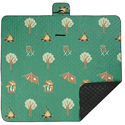 DOTBUY-SHOP Picknickdecke Wasserdicht, Campingdecke Kinder Stranddecke Maschinenwaschbar Faltbar Picknickmatte, für Outdoor Garten,Strand, Campen, Wandern und Ausflüge (200x300CM,Camping)