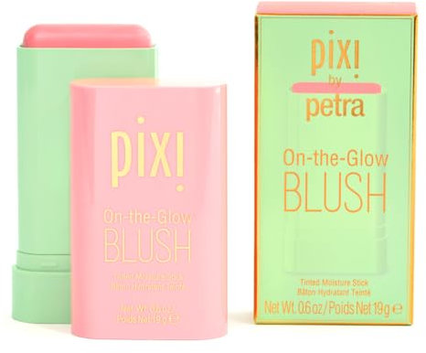 Pixi On-The-Glow Blush - Fleur, Hydrating Tinted Moisture Blush Stick With Ginseng, Aloe Vera & Fruit Extracts, For Cheeks & Lips, 19G 0.6Oz, Paraben-Free