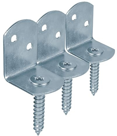 Alberts 204822 Flechtzaunhalter L-Form | in verschiedenen Ausführungen | galvanisch blau verzinkt | Gesamthöhe 83 mm | 12er Set (Packung mit 3)