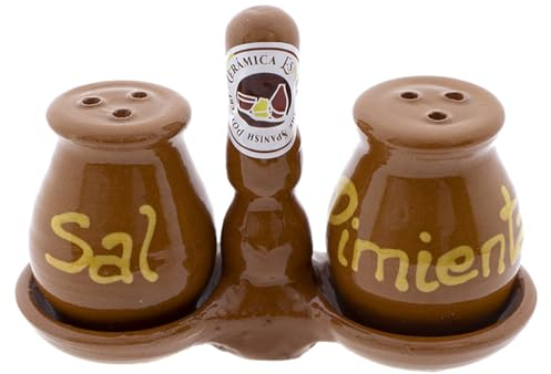 CERÁMICA ESPAÑA | Doseurs | Salière | Salière en céramique | Salière originale | Distributeur sel et poivre modèle M01 | 100 % fait main | 15 x 6,5 x 10 cm
