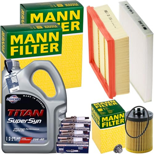 Inspektionspaket + 5L FUCHS 5W-40 Motoröl passend für Corsa D 1.0-1.4